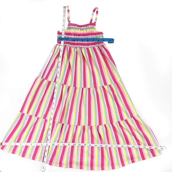 CAT & JACK Candy Stripe Barbie Pink Spaghetti Strap Maxi XS (4/5) - Picture 3 of 7